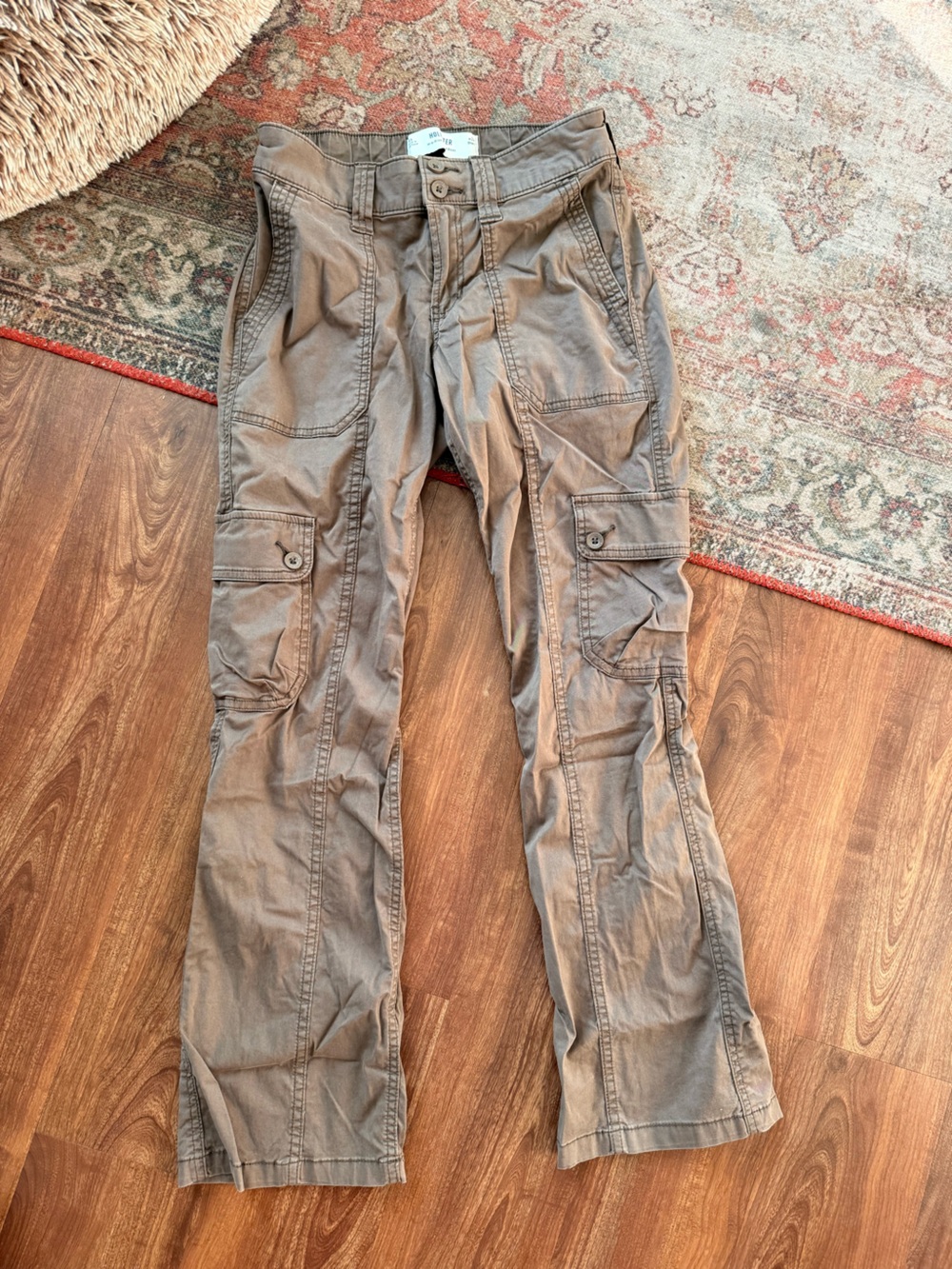 Hollister Women's Cargo Pants in Taupe